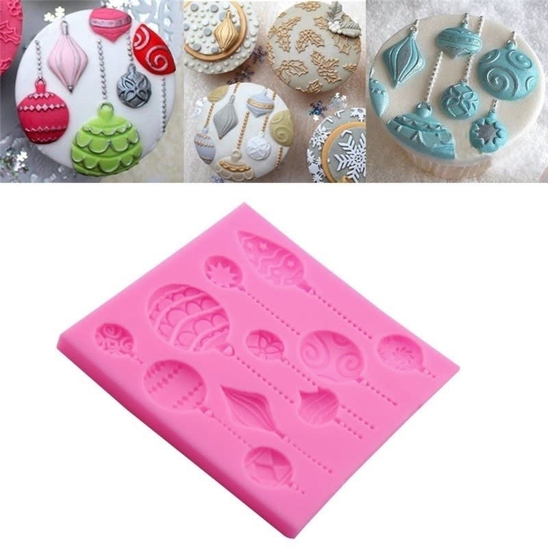 Molde Fondant Bolas Navideñas Silicona3