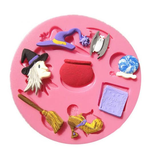 Molde Fondant Brujas Redondo 2 Silicona2