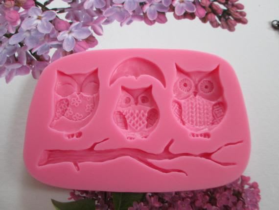 Molde Fondant Buhos Silicona2