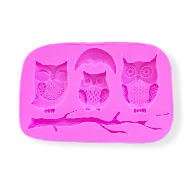 Molde Fondant Buhos Silicona3