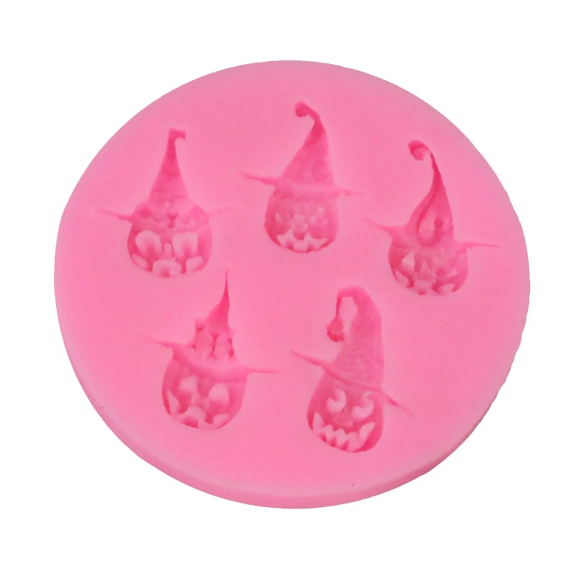 Molde Fondant Calabazas con Sombrero Silicona2
