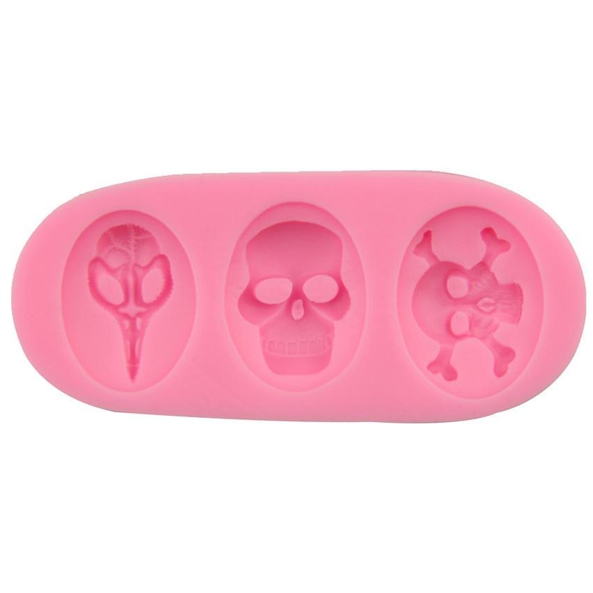Molde Fondant Calaveras Alargado Silicona2