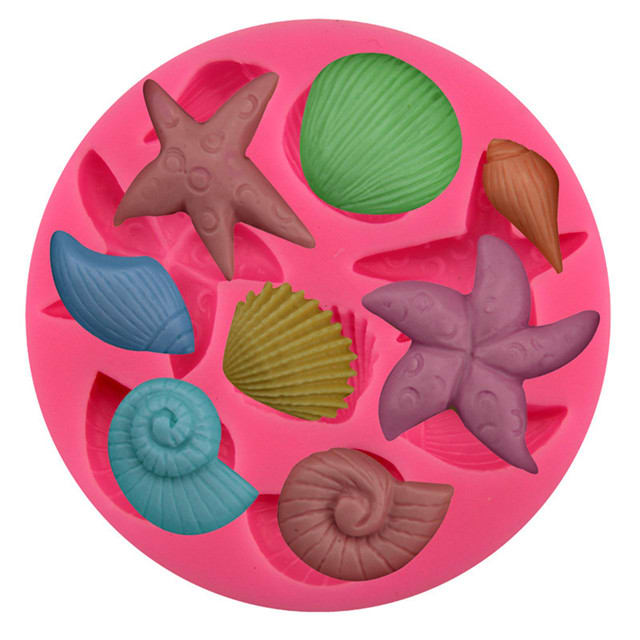 Molde Fondant Conchitas y Caracoles 2 Silicona2
