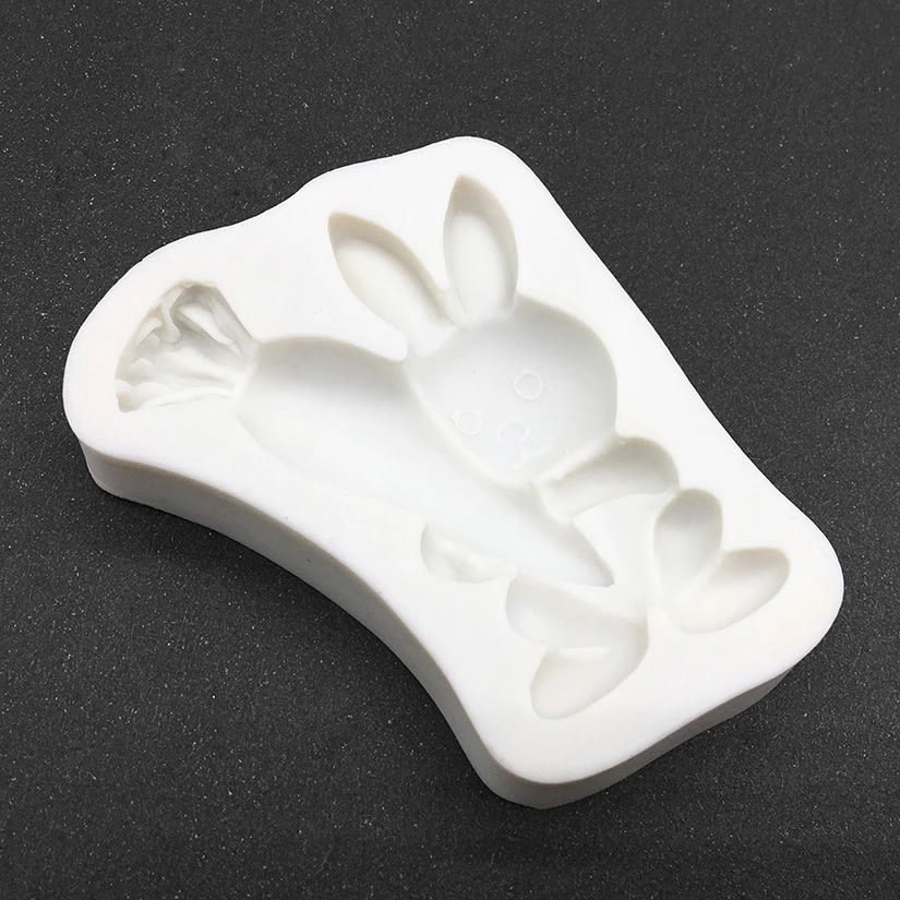 Molde Fondant Conejo Zanahoria Silicona3