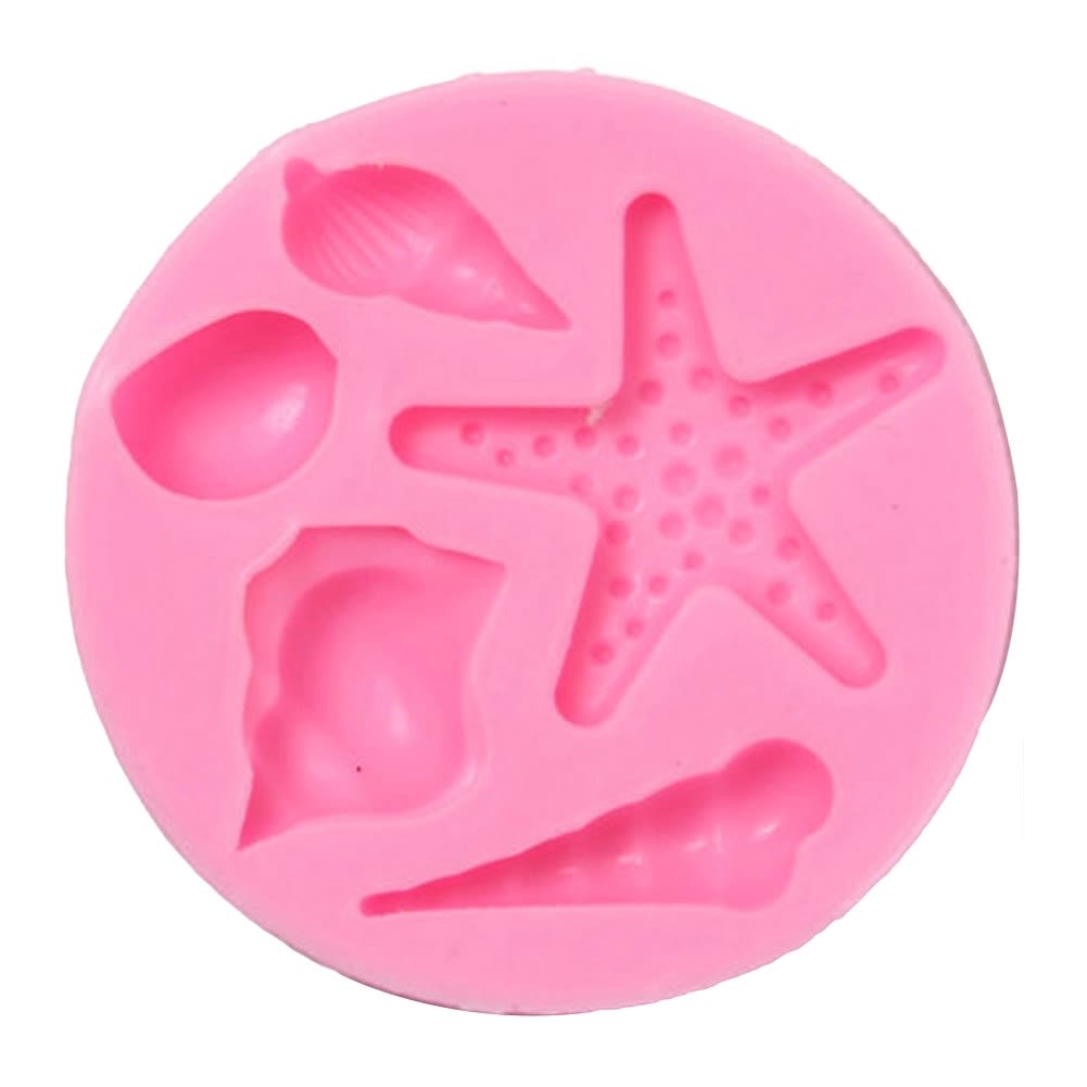 Molde Fondant Estrella de Mar y Conchitas Silicona2