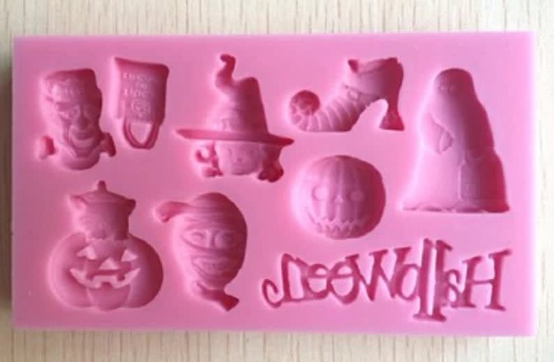 Molde Fondant Halloween Rectangular Silicona2