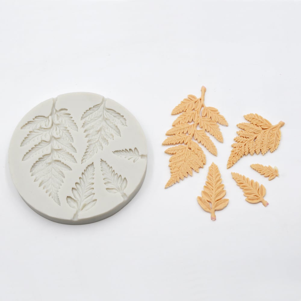 Molde Fondant Hojas de Helecho Silicona2