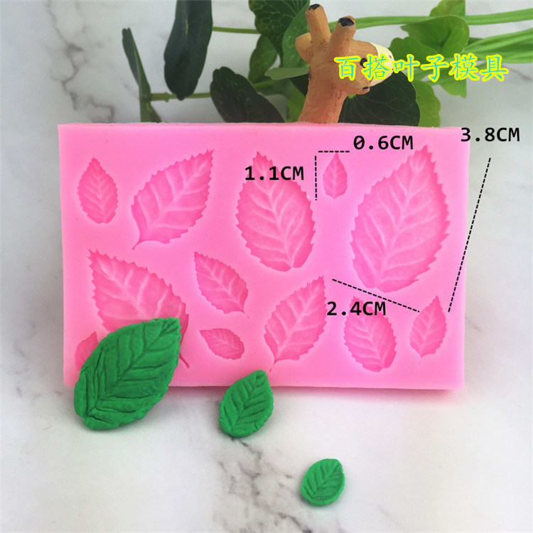 Molde Fondant Hojas de Rosa Silicona2