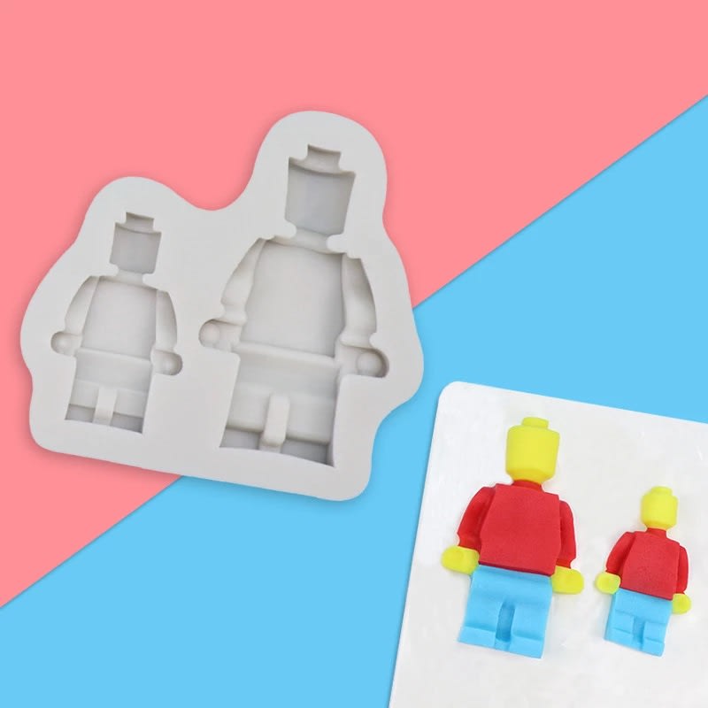 Molde Fondant 2 Figuras Lego Silicona2