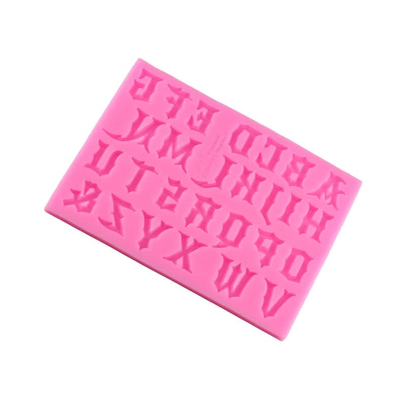 Molde Fondant Letras Góticas Mayúsculas Silicona2