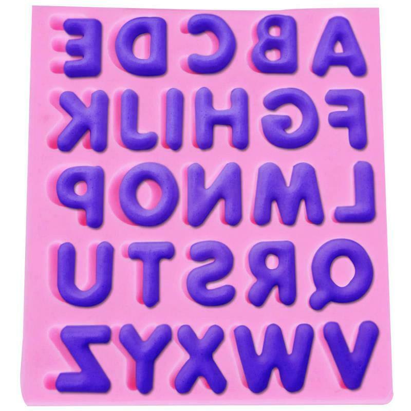 Molde Fondant Letras Mayúsculas Lisas Silicona2