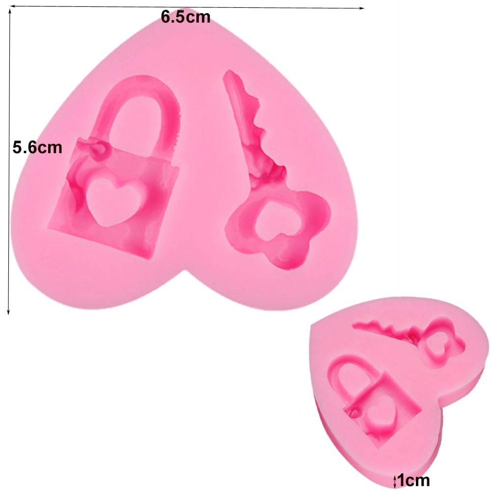 Molde Fondant Llave y Candado Silicona2