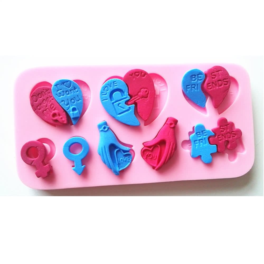 Molde Fondant Amor en 2 Partes Silicona2