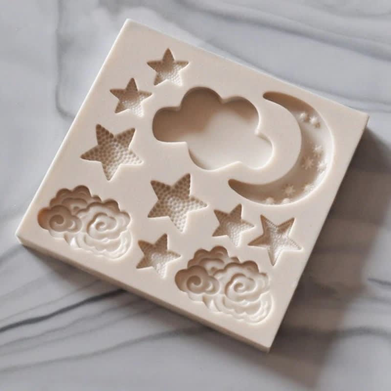 Molde Fondant Luna, Estrellas y Nubes Silicona3