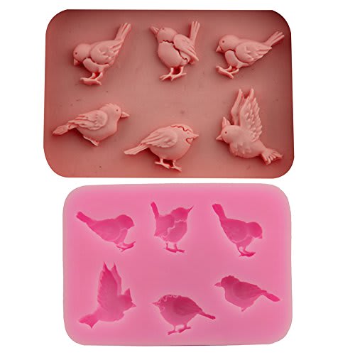 Molde Fondant Pajaros Silicona2
