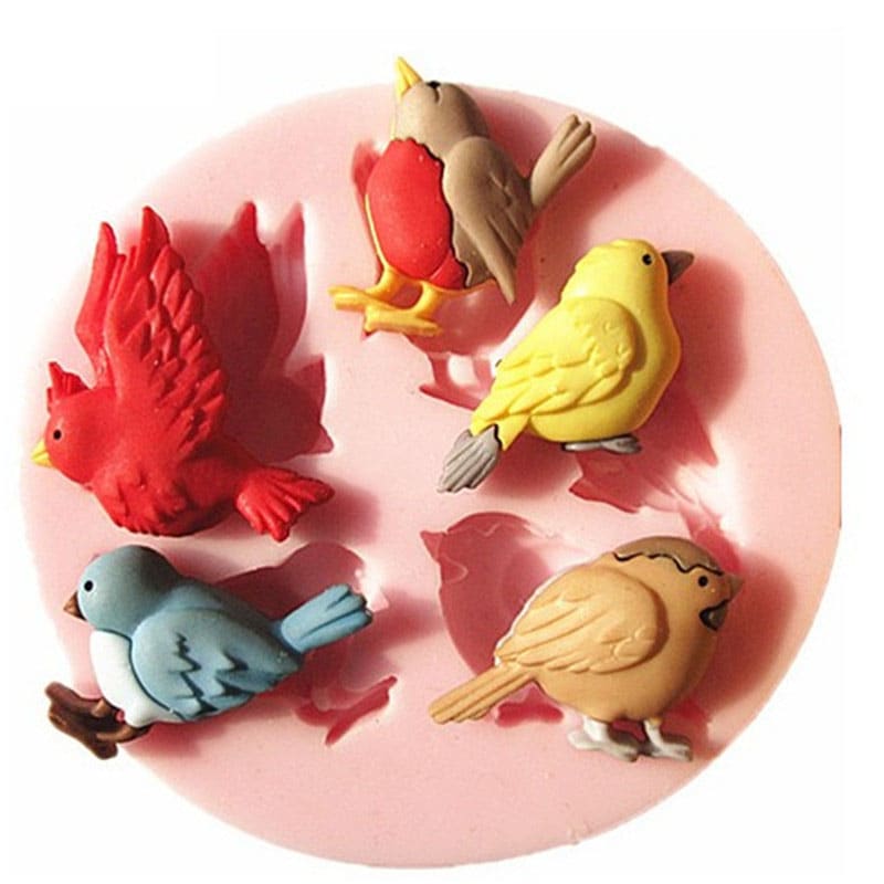 Molde Fondant Pajaritos Redondo Silicona2
