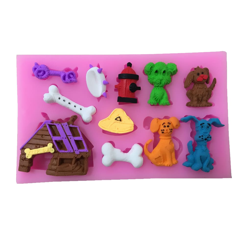 Molde Fondant Perros Silicona2