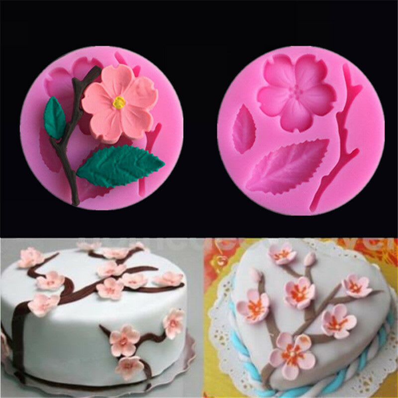 Molde Fondant Flor de Cerezo Silicona3