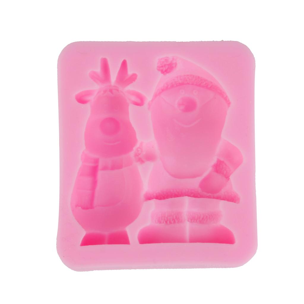 Molde Fondant Santa y Reno Silicona2