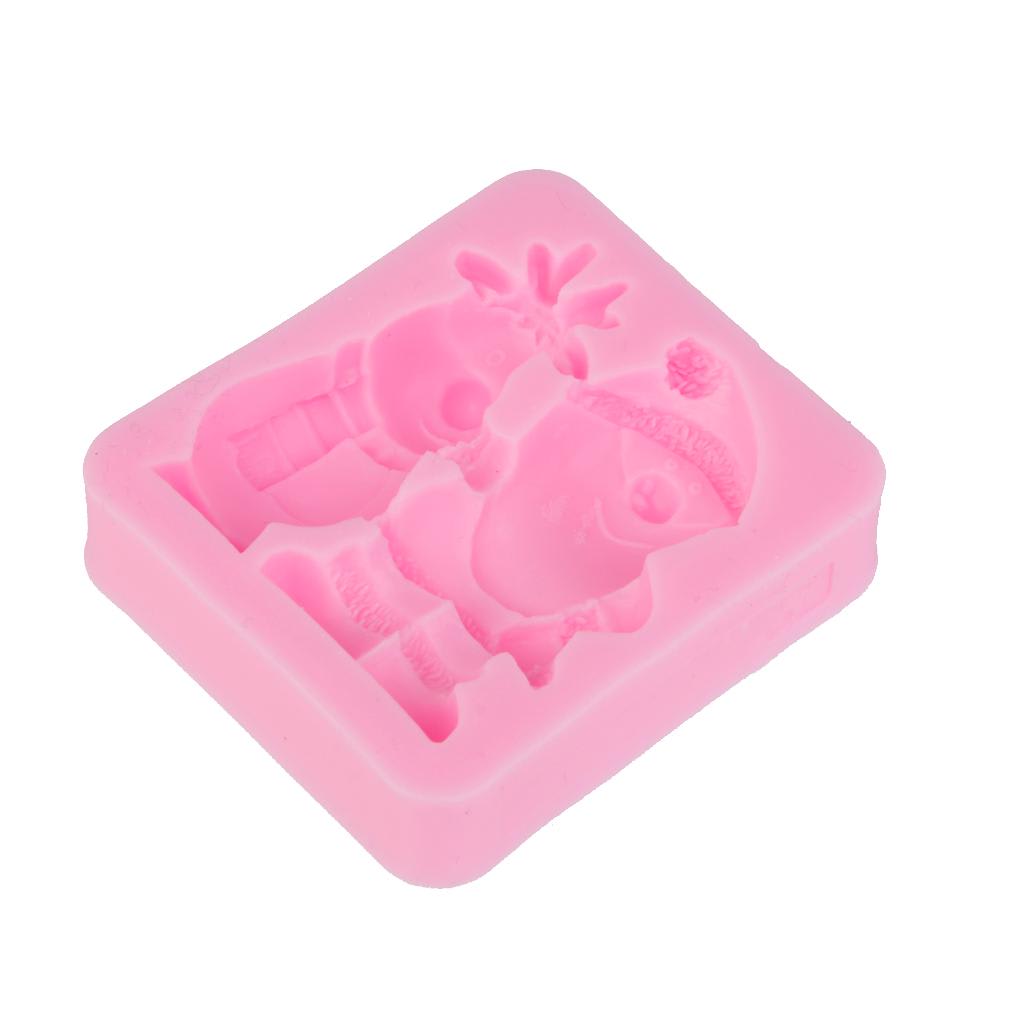 Molde Fondant Santa y Reno Silicona3