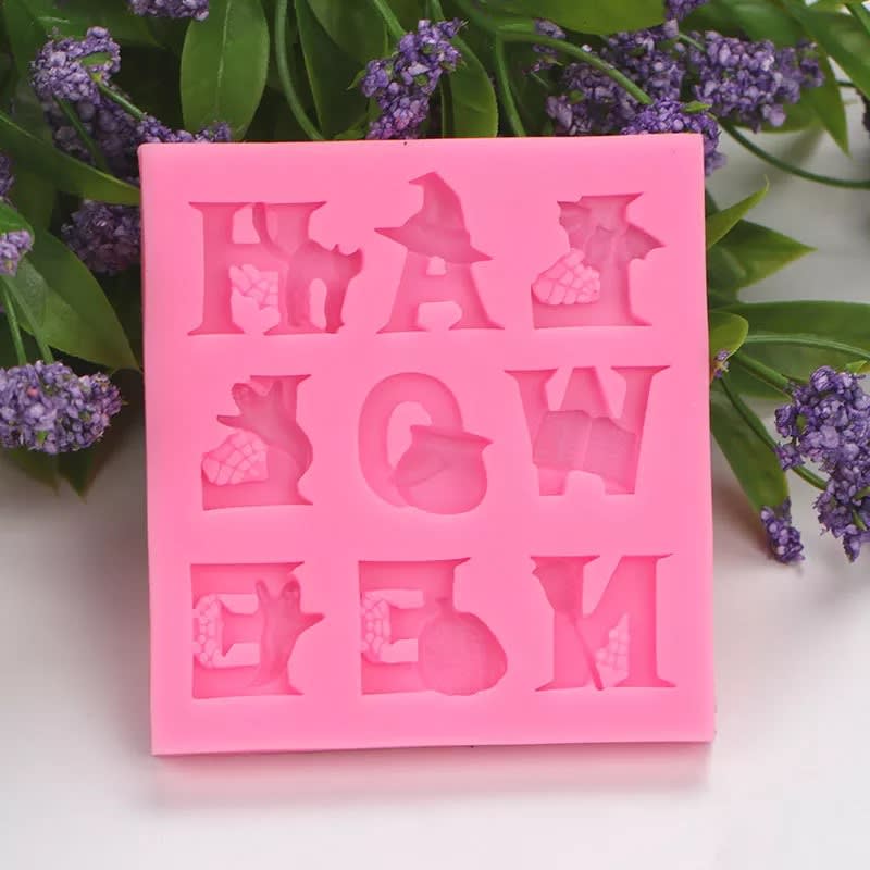 Molde Fondant Halloween Letras Silicona3
