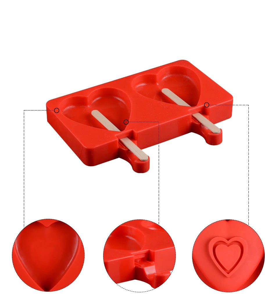 Molde para Helado Corazón Silicona2