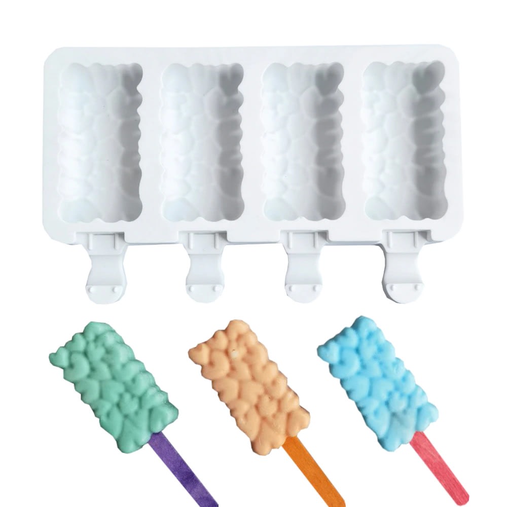 Molde Silicona Cakesicles Diseño Corazones 4 Cavidades3