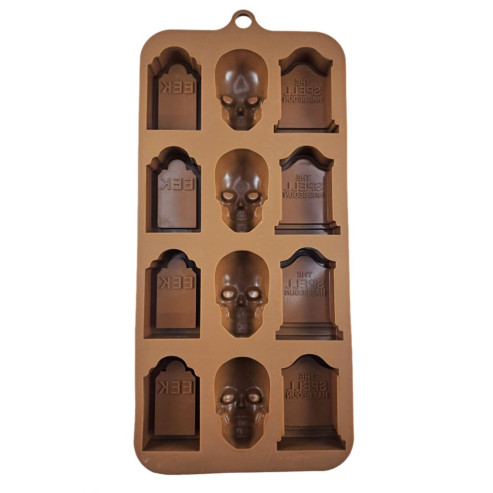 Molde Chocolate Silicona Cráneos y Lápidas2