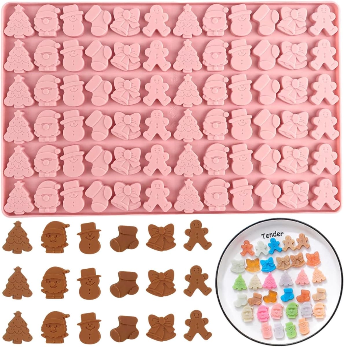 Molde Chocolate Silicona Navidad 72 Cavidades2