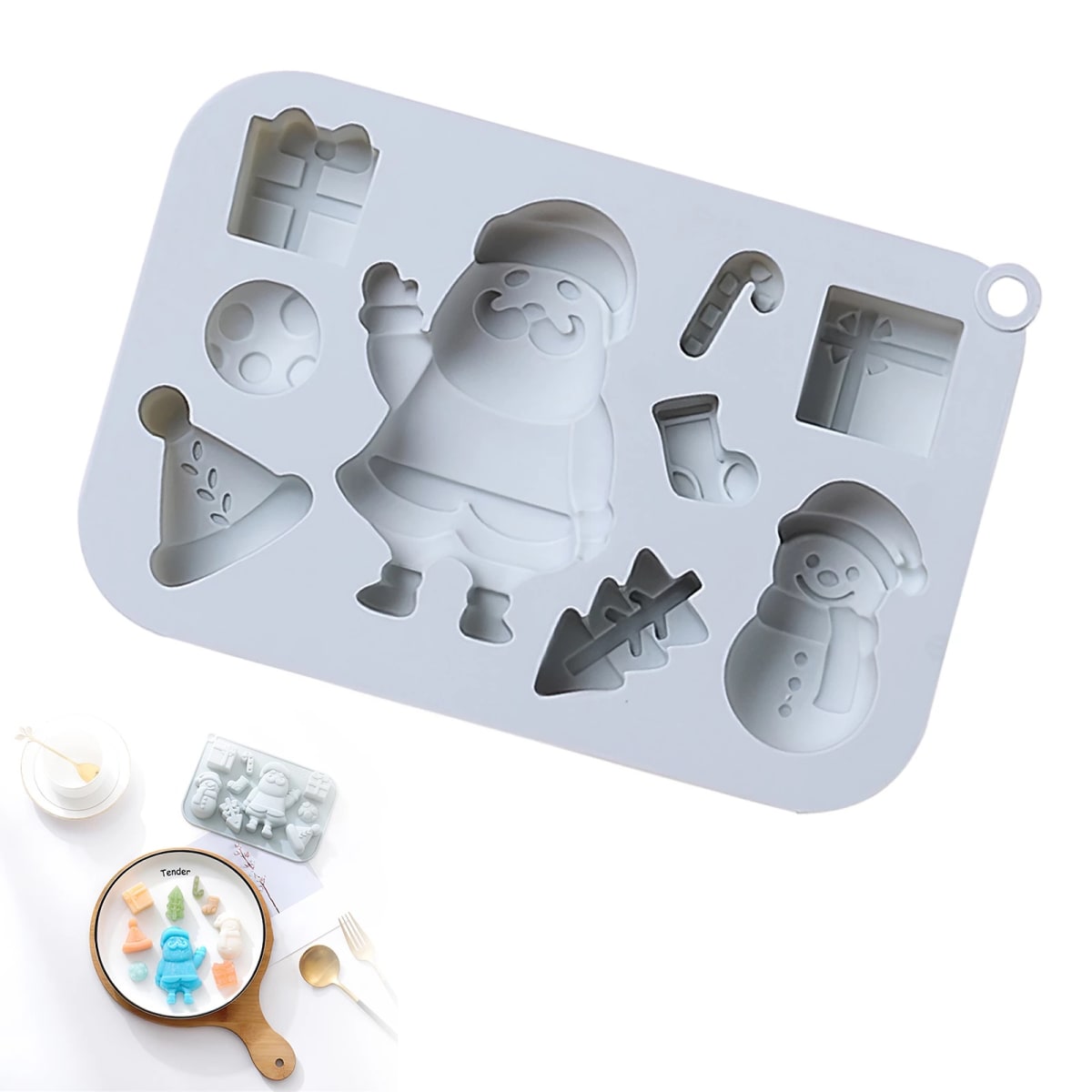 Molde Silicona 9 Figuras de Navidad3