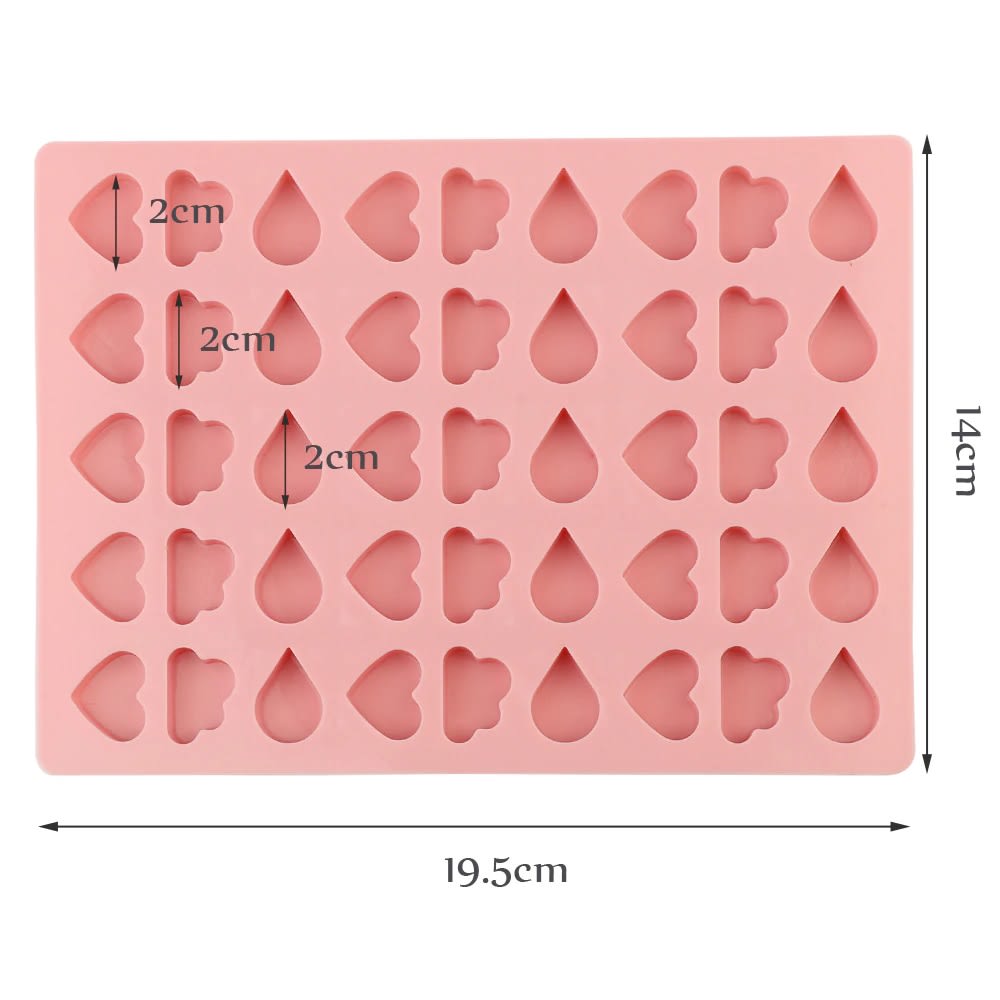 Molde Silicona Nube, Gota y Corazón2