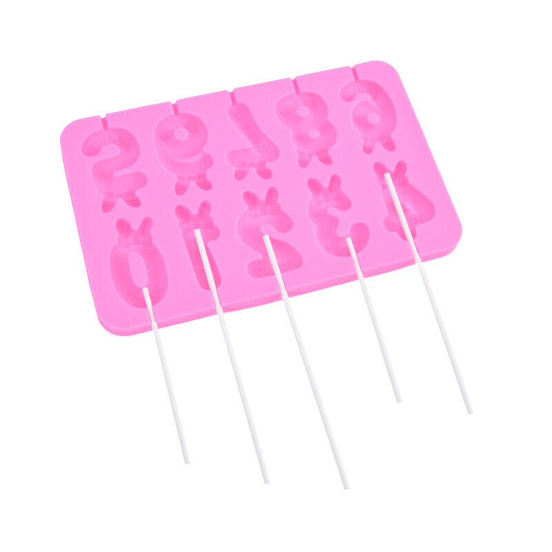 Molde Silicona Paletas Números Moño3