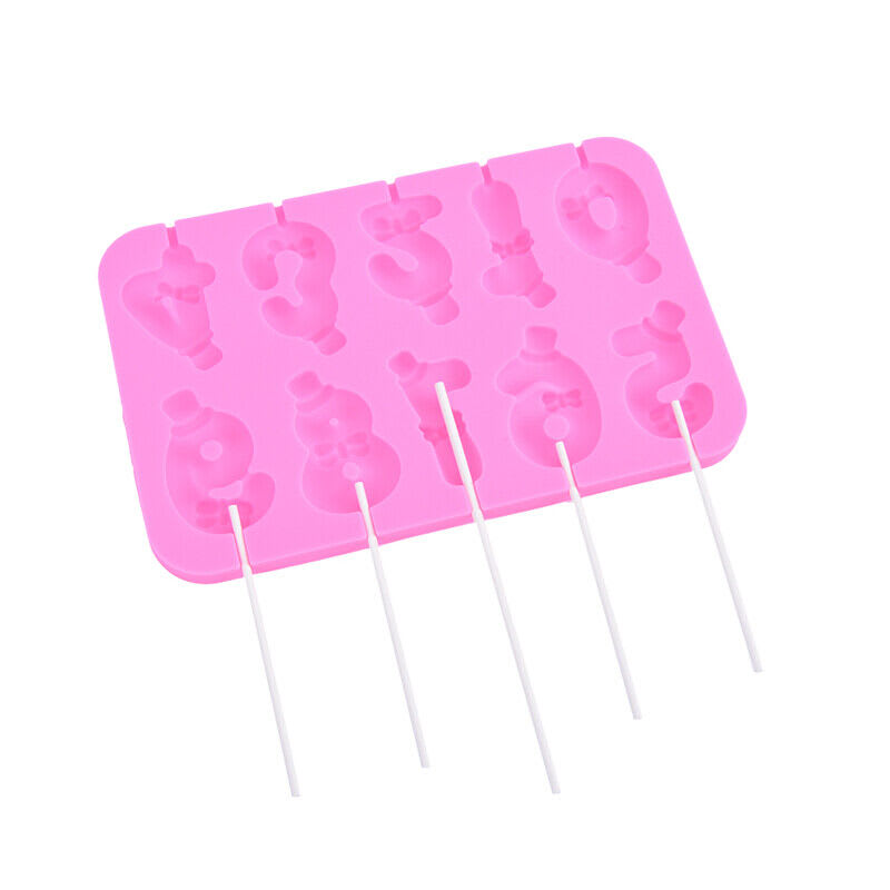 Molde Silicona Paleta Números Sombrero2