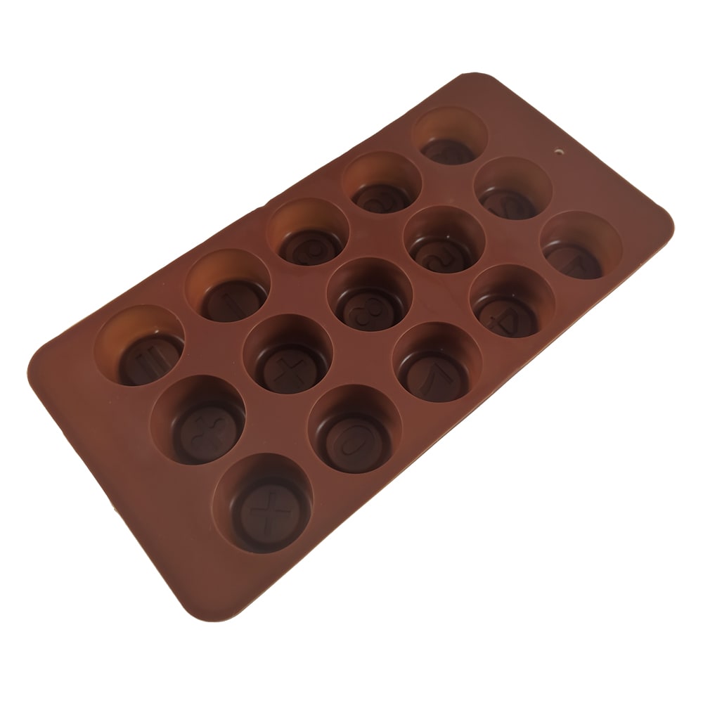 Molde Chocolate Silicona Boton Números3
