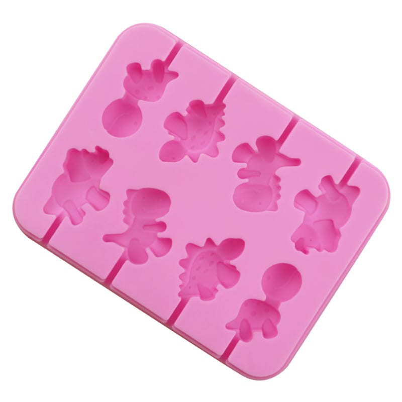 Molde Silicona Paletas de Dinosaurios 8 Cavidades2