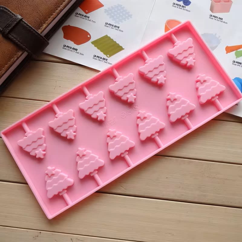 Molde Silicona Paletas Pinos3