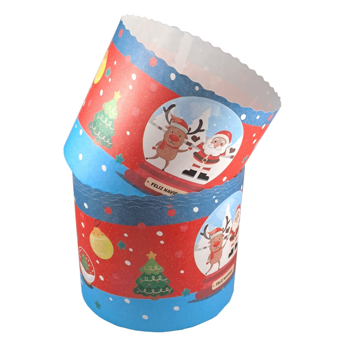 Molde Papel Panettone Navidad 1 kg. N°8 - 5 Unidades2