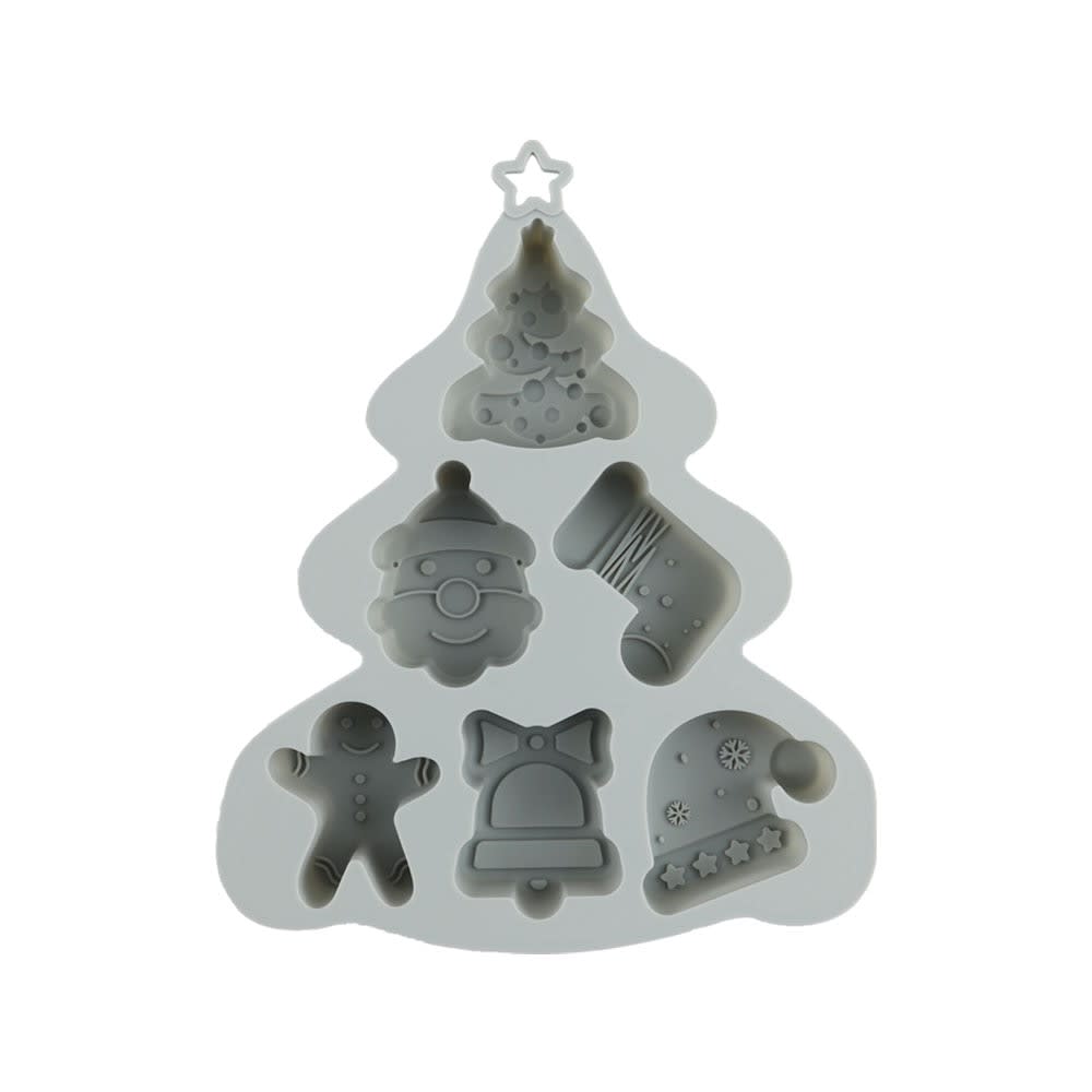 Molde Pino Navidad con 6 Figuras N°2 Silicona3