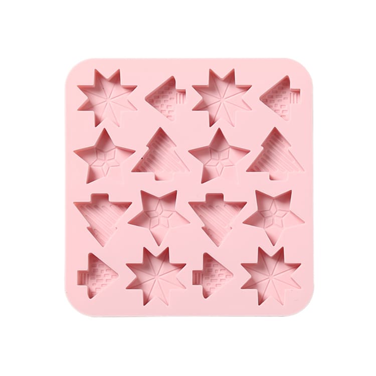 Molde Silicona Estrellas y Pinos Navidad2