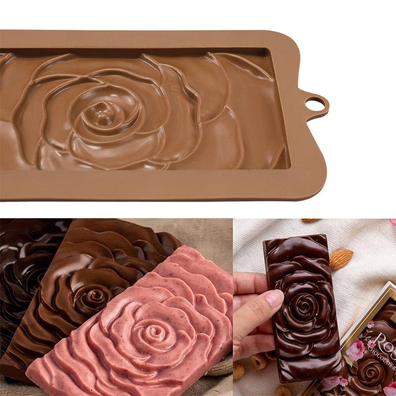 Molde Chocolate Tableta Rosa Silicona2