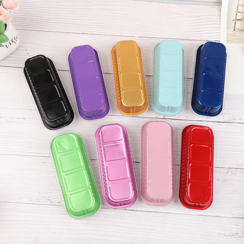 Molde Mini Pastel Aluminio con Tapa Verde Claro 4 Unidades3