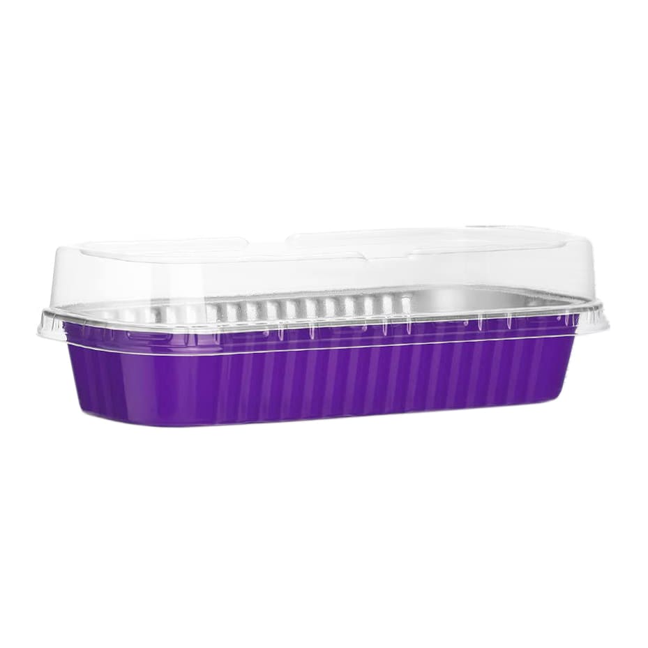 Molde Mini Pastel Aluminio con Tapa Morado 4 Unidades7
