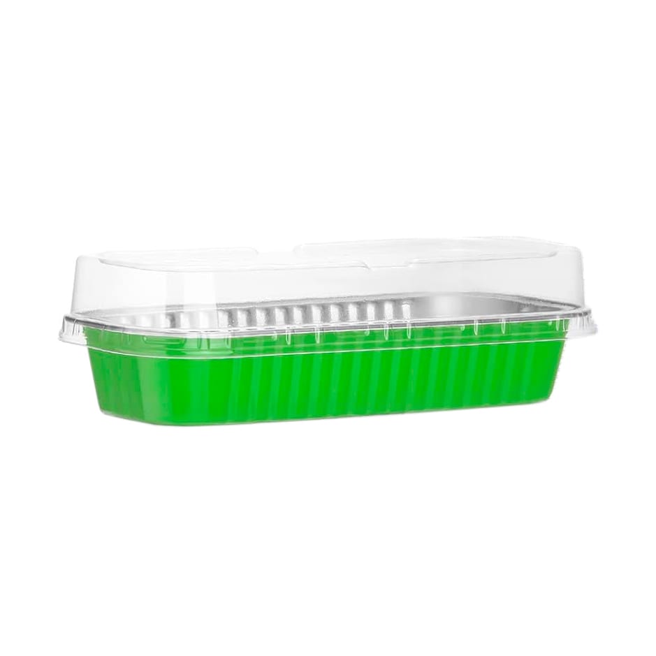 Molde Mini Pastel Aluminio con Tapa Verde Claro 4 Unidades7