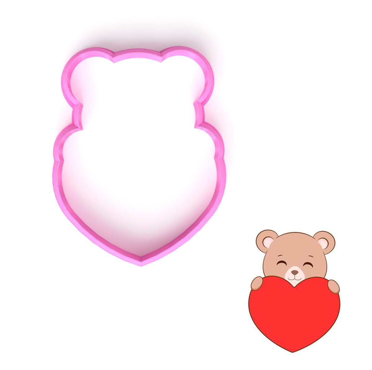 Cortador Oso Corazón N°6 Plástico 0