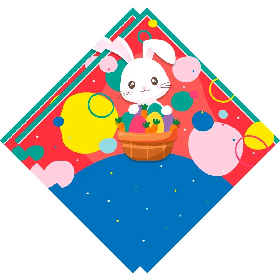 Envoltorio Para Huevo Grande Conejo Azul 39x39 cm.2