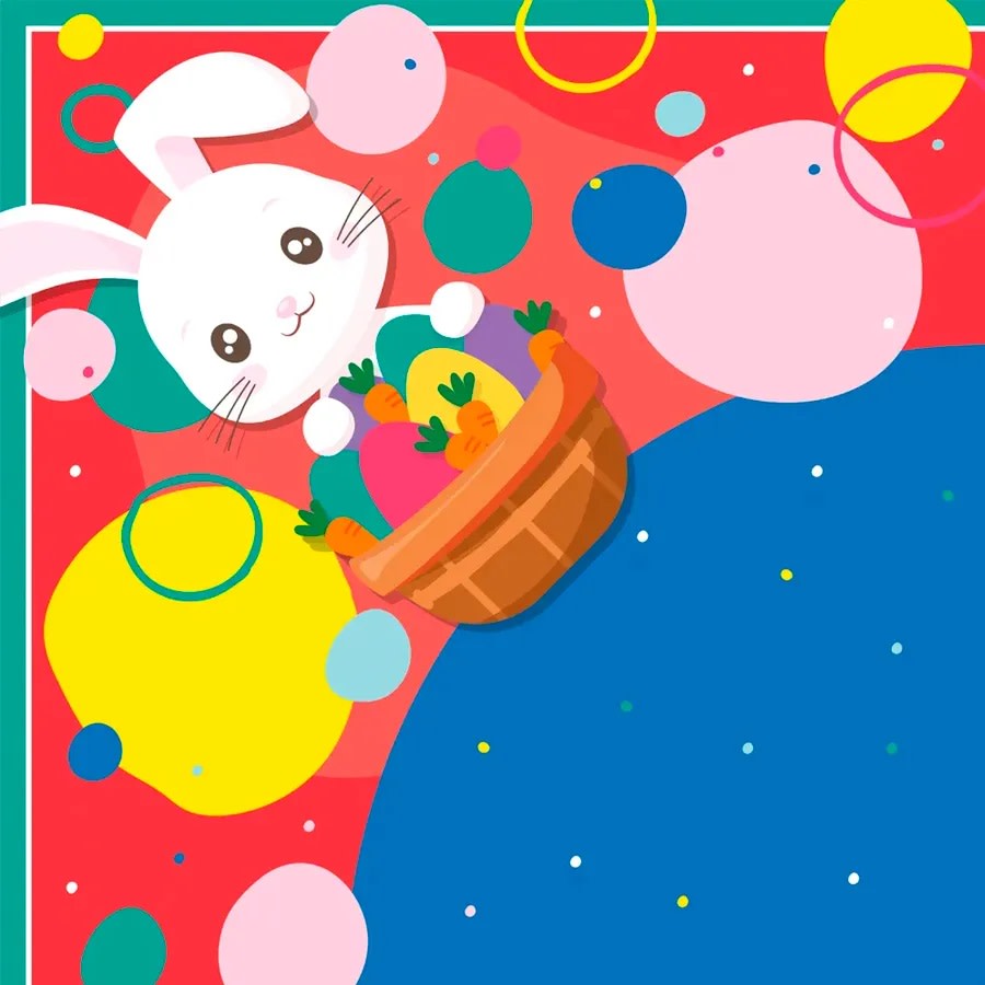 Envoltorio Para Huevo Grande Conejo Azul 39x39 cm.3