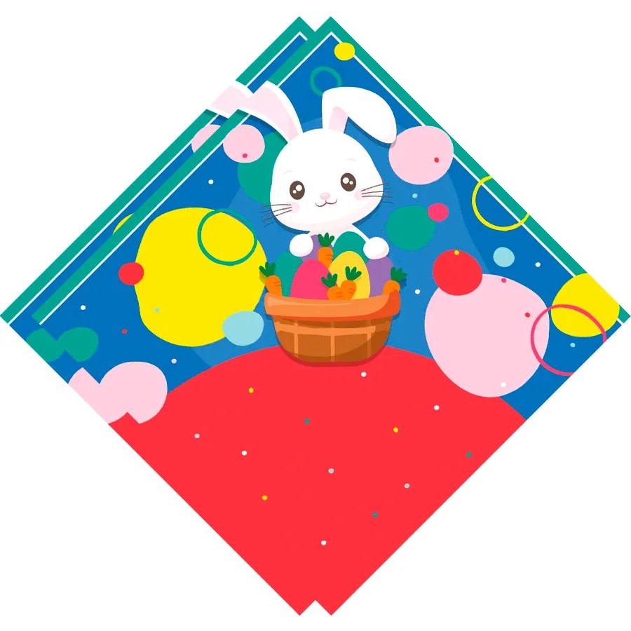 Envoltorio Para Huevo Grande Conejo Rojo 39x39 cm.2