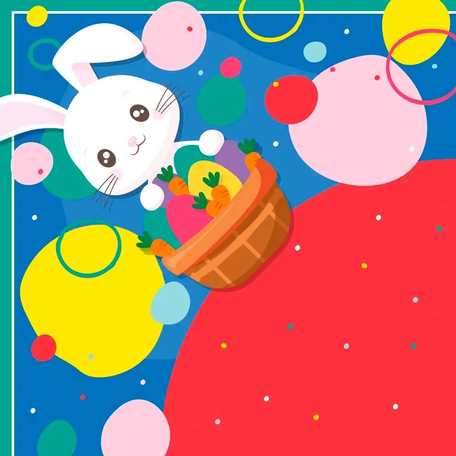 Envoltorio Para Huevo Grande Conejo Rojo 39x39 cm.3