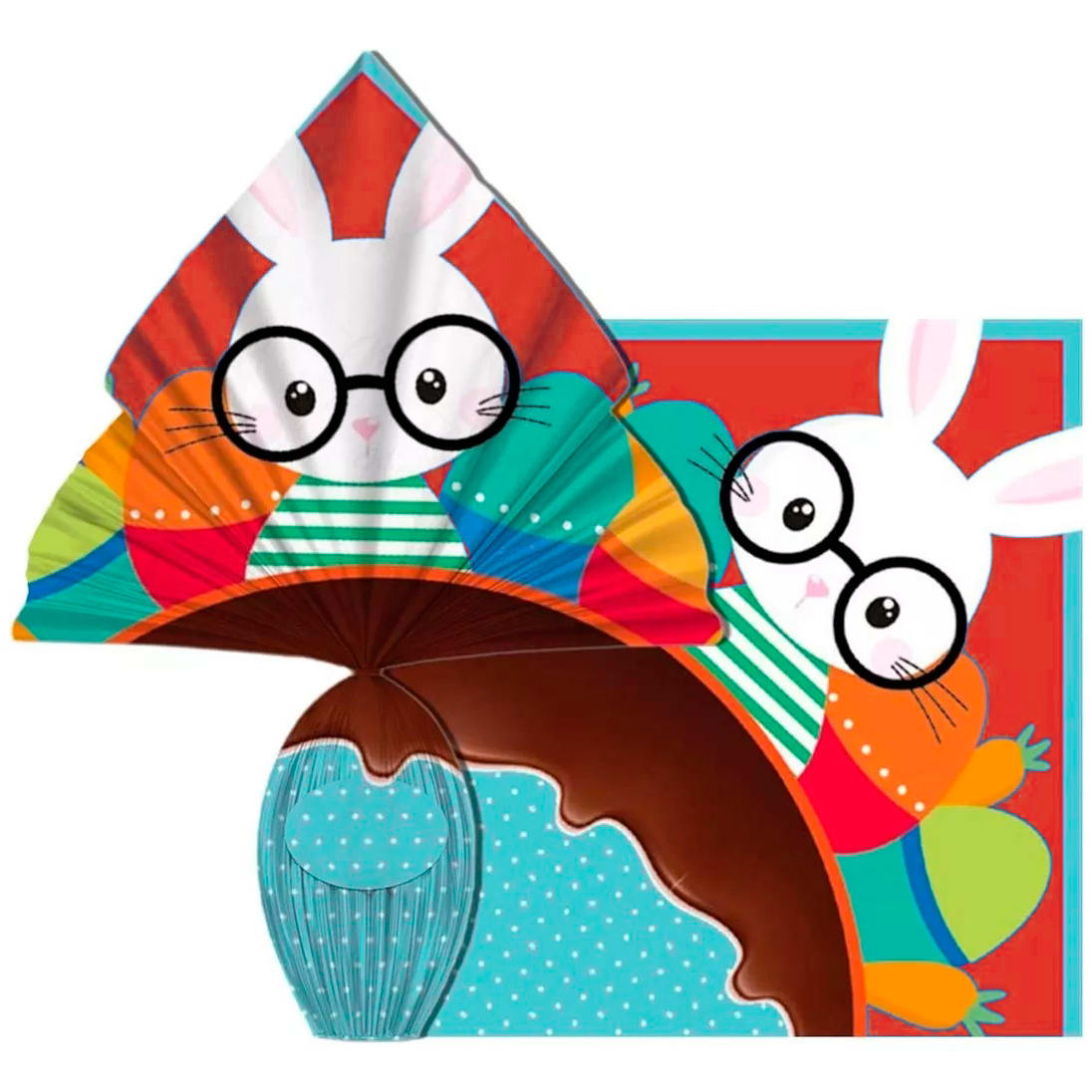 Envoltorio Para Huevo Grande Conejo Rojo 35x35 cm.2