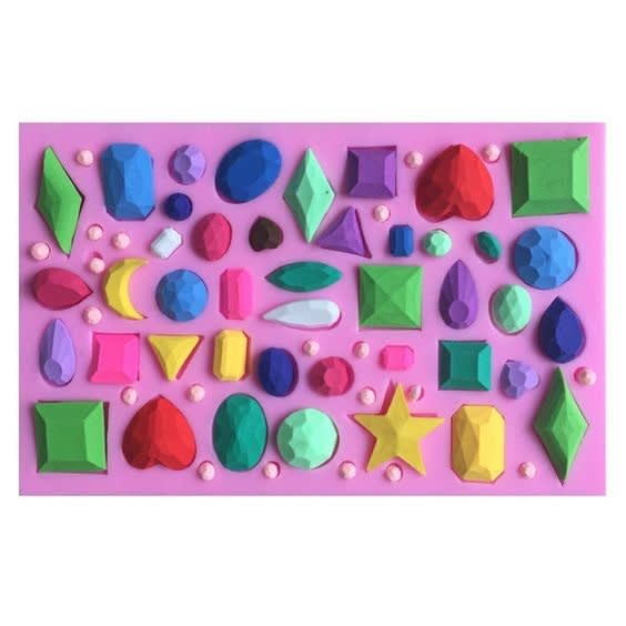 Molde Fondant Gemas Chicas Silicona2